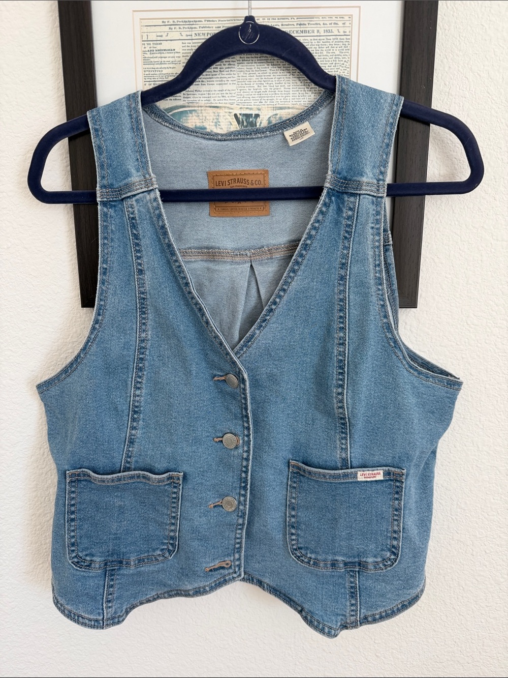 Levi's Light Blue Denim Button-Front Vest